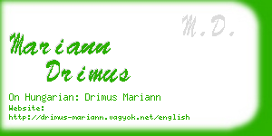 mariann drimus business card